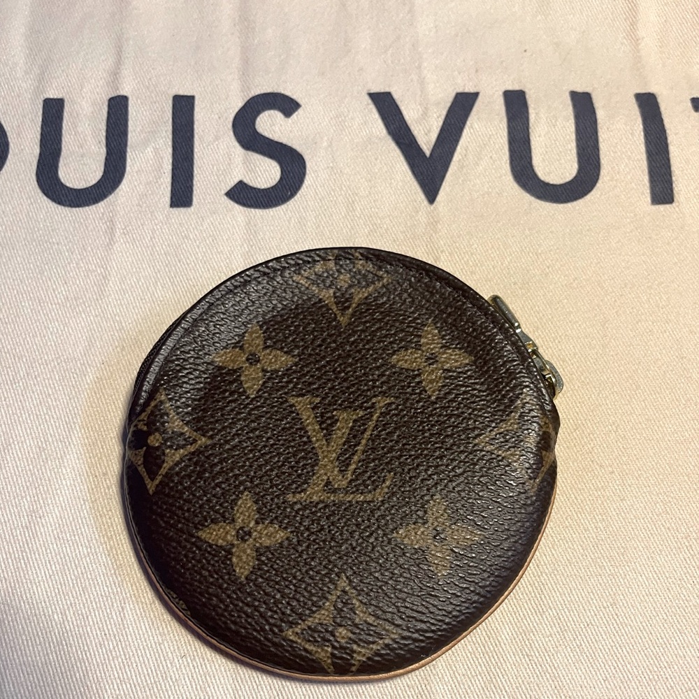 🌸Louis Vuitton Monogram Round Coin Purse in Brown and Gold